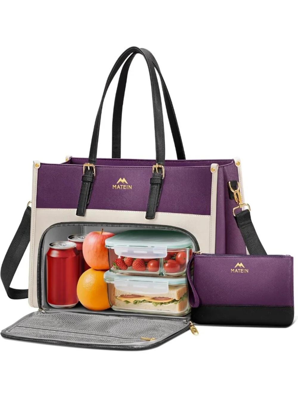 Stylish Insulated Lunch Tote & Laptop Briefcase, 15.6